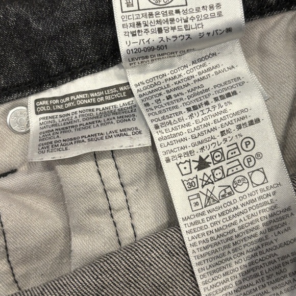 Levi's Black Straight Jean W 36 L 30 - Picture 9 of 10